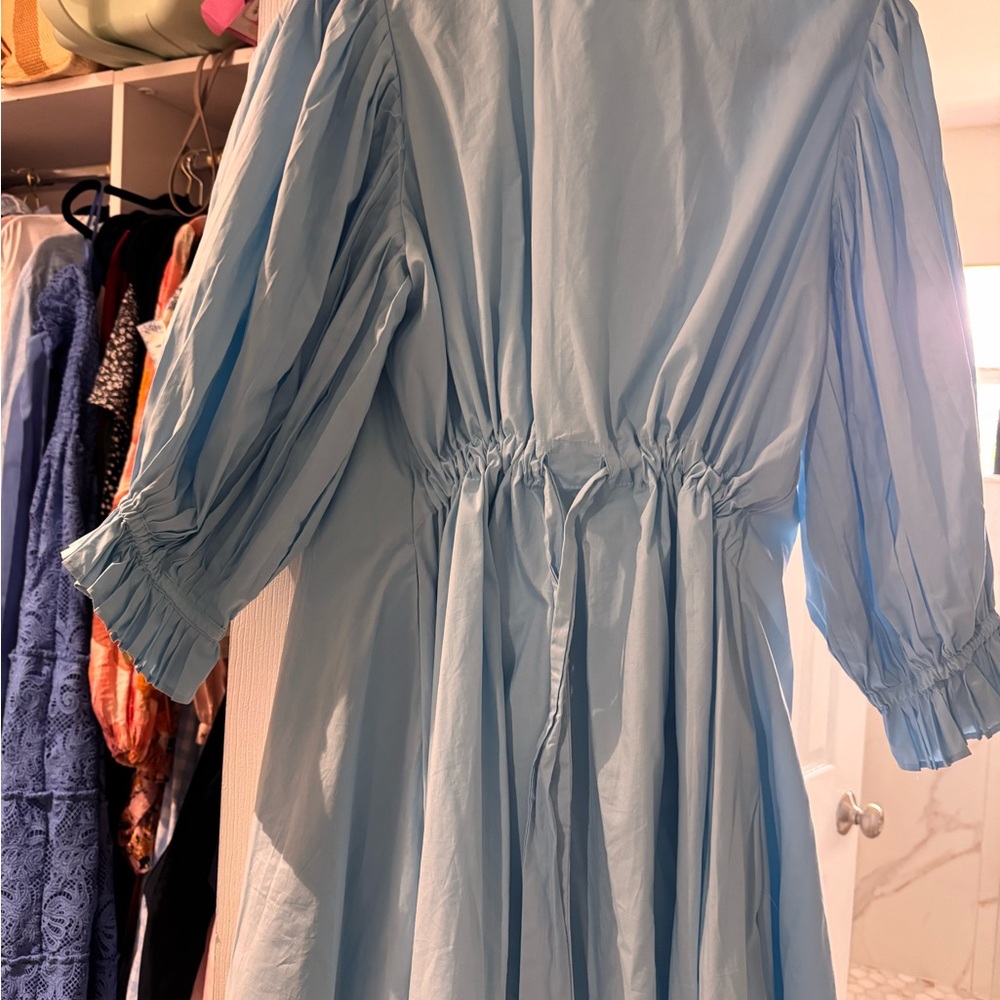 Chic Light Blue Long Sleeve Dress